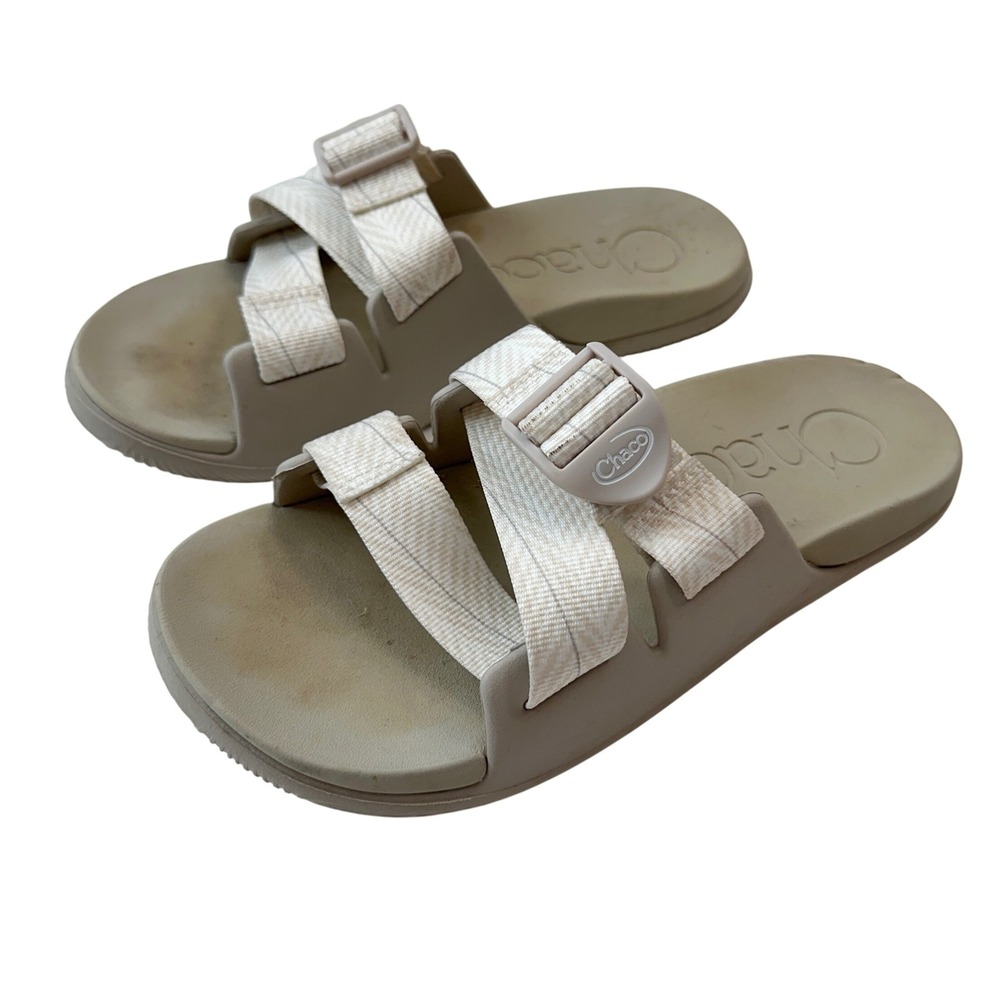 Chaco Z/Cloud Sandals Slides‎ Adjustable Straps Beige Casual Comfort Womens W6